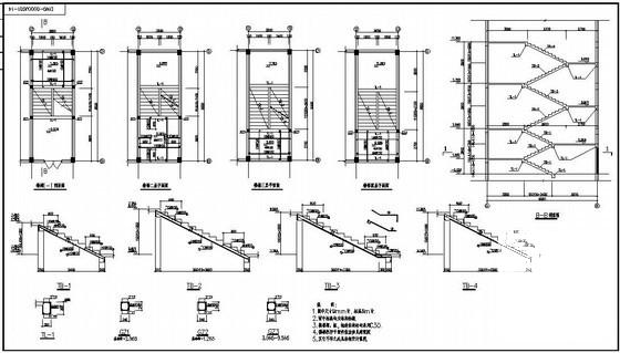 4层框架结构条形基础住宅楼结构设计CAD施工图纸 - 3