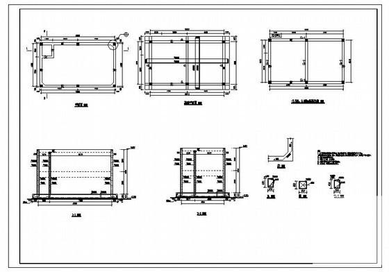聚脂生产废水治理工程结构设计CAD施工图纸(基础平面图) - 1