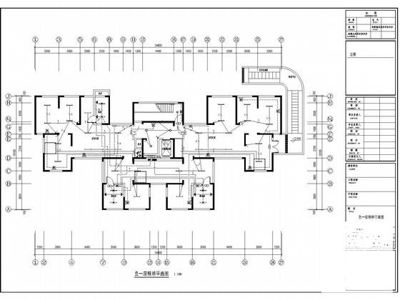 地上26层住宅楼电气CAD施工图纸（三级负荷）(火灾自动报警) - 1