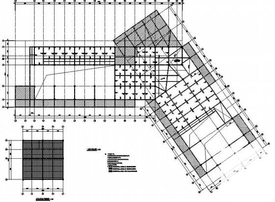 两层框架汽车客运站结构设计CAD施工图纸（筏形基础）(平面布置图) - 3