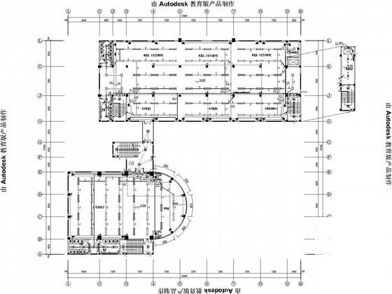职业技术学校图书馆电气CAD施工图纸（二级负荷） - 2