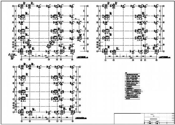 框架结构独立基础基督教堂结构设计CAD施工图纸(平面布置图) - 3