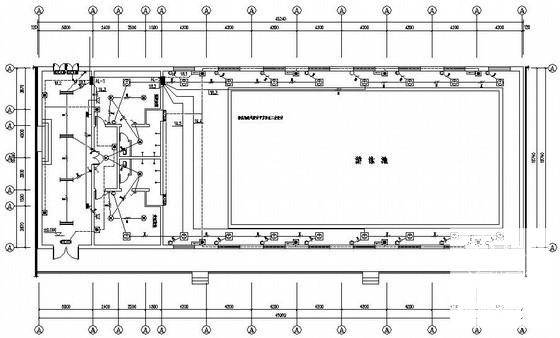 地上1层游泳馆电气CAD施工图纸（三级负荷，第三类防雷） - 1