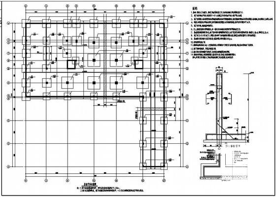 12层独立基础商住楼结构设计CAD施工图纸(平面布置图) - 1