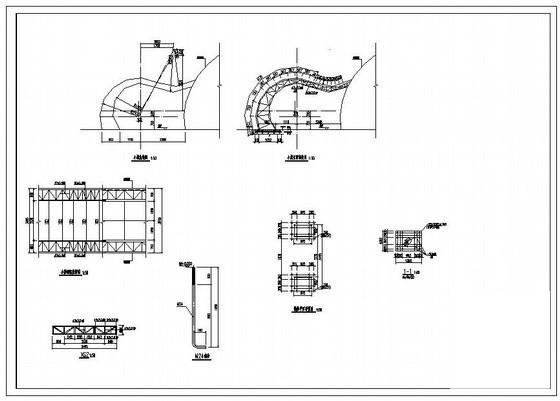 椭圆花瓣型钢结构大门结构设计CAD施工图纸(平面布置图) - 3