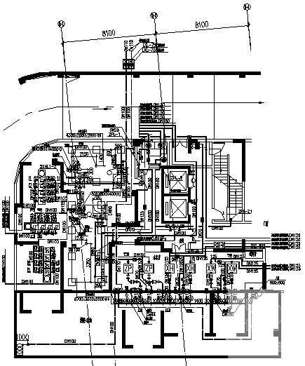 高档住宅地下室给排水CAD施工图纸(自动喷淋系统图) - 4