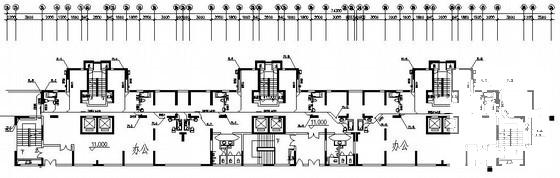 19层商住楼给排水CAD施工图纸（大型超市）(卫生间详图) - 3
