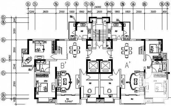 19层商住楼给排水CAD施工图纸（大型超市）(卫生间详图) - 5