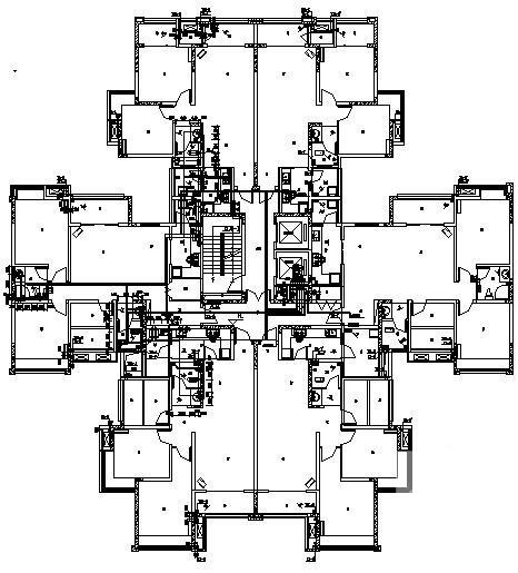 住宅小区给排水CAD施工图纸（四栋楼、地下室） - 3