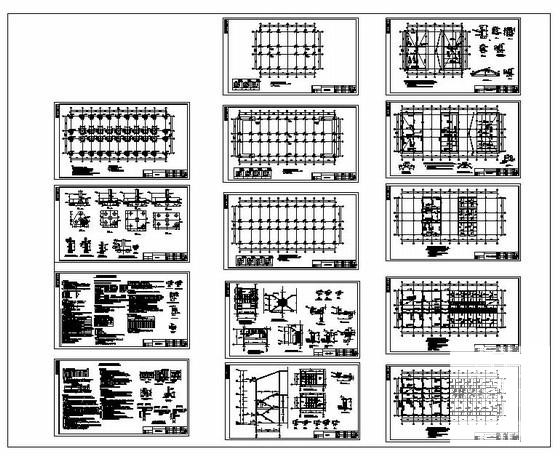 局部3层框架农贸市场结构设计CAD施工图纸（7度抗震） - 1