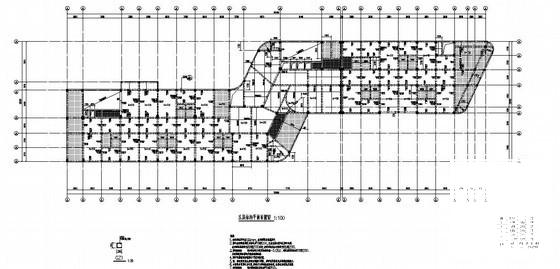 5层桩基础社区服务中心结构设计CAD施工图纸(平面布置图) - 2