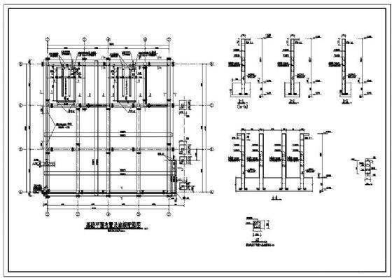 两层框架结构110KV室内变电站结构设计图纸(基础平面布置) - 2