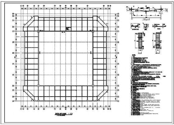 桩基础框架结构3层风雨操场结构设计施工图纸(梁平法配筋图) - 3
