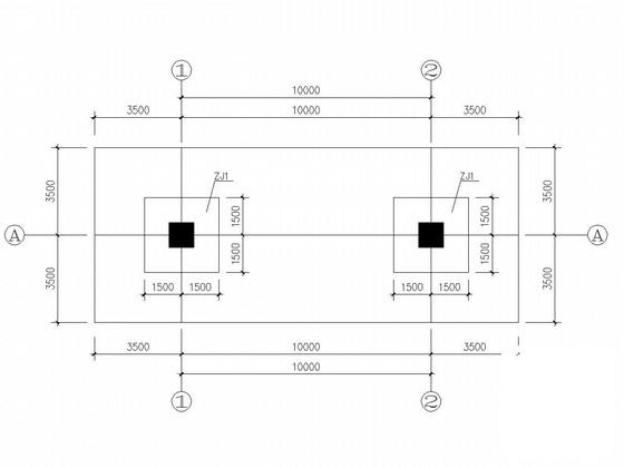 单层条形基础剪力墙结构商业楼结构设计CAD施工图纸(平面布置图) - 4