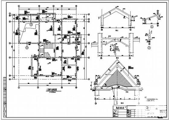 3层现浇钢筋混凝土异型柱框架别墅结构设计CAD图纸 - 3