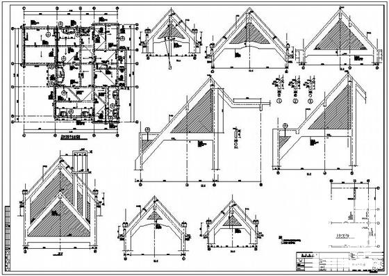 3层现浇钢筋混凝土异型柱框架别墅结构设计CAD图纸 - 4