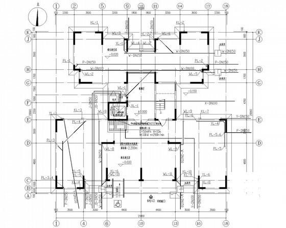18层花园式住宅楼小区给排水CAD施工图纸 - 3