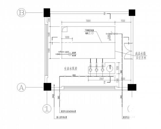 多层丁类厂房给排水CAD施工图纸（宿舍） - 3