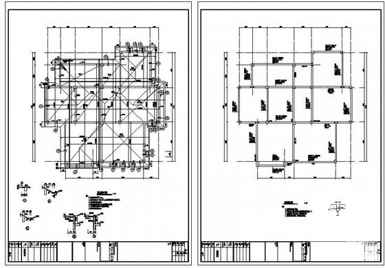 3层筏形基础框架结构别墅结构设计CAD施工图纸 - 4