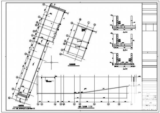 5层框架结构酒店结构设计CAD施工图纸（7度抗震）(平面布置图) - 2