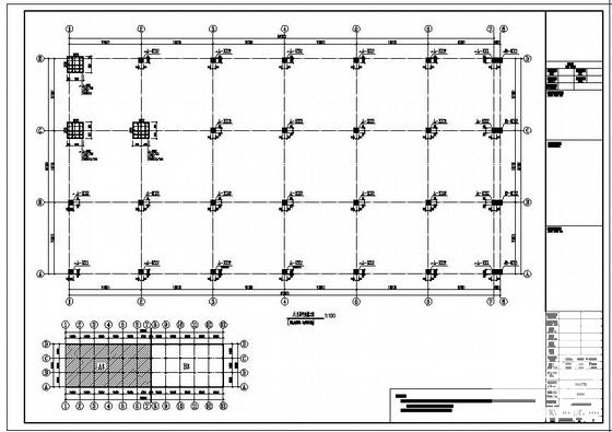 单层桩基础框架结构厂房结构设计CAD施工图纸（8度抗震） - 1