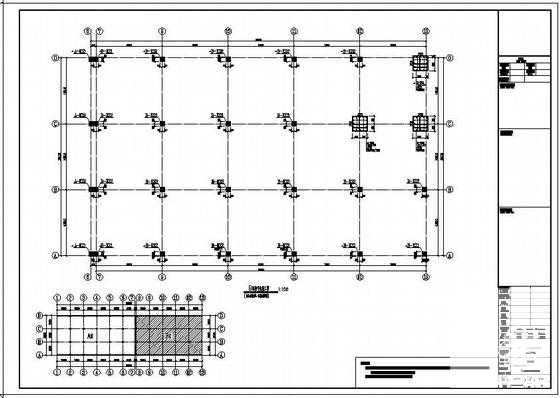 单层桩基础框架结构厂房结构设计CAD施工图纸（8度抗震） - 2