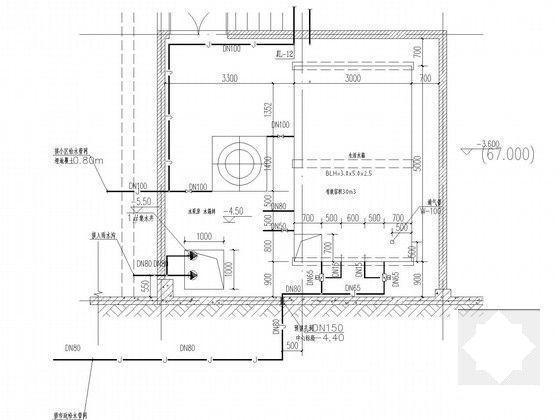 4层宿舍楼及食堂建筑给排水CAD施工图纸 - 4