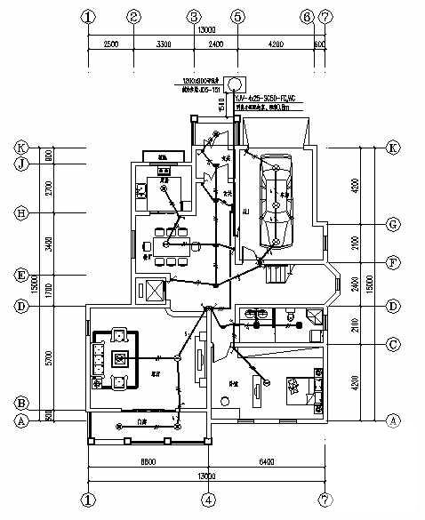 3层框架结构别墅电气设计CAD施工图纸(防雷接地系统) - 1