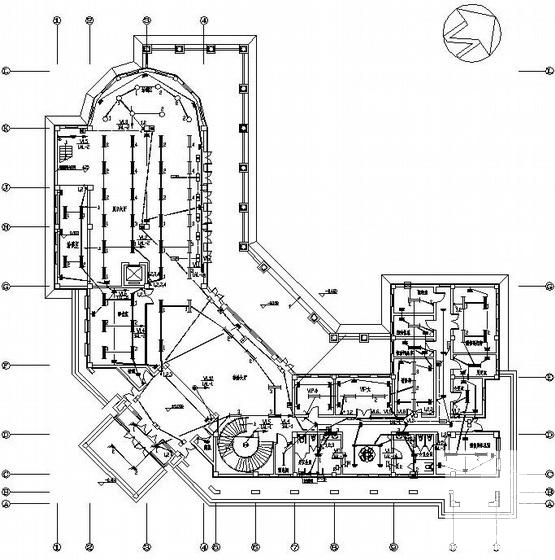 框架结构两层办公楼电气设计CAD施工图纸(现浇钢筋混凝土) - 1
