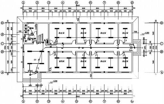 地上两层小办公楼电气CAD施工图纸（三级负荷） - 1