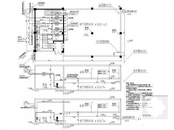 4层高校艺术体育中心给排水CAD施工图纸(自动喷水灭火系统) - 4