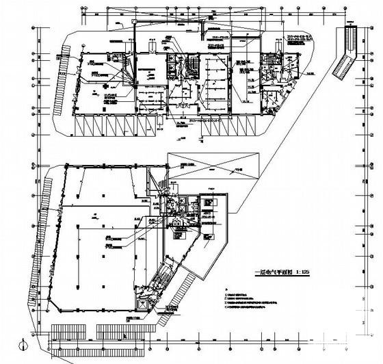 上16层商务办公楼电气CAD施工图纸（三级负荷，第二类防雷）(消防联动控制系统) - 1