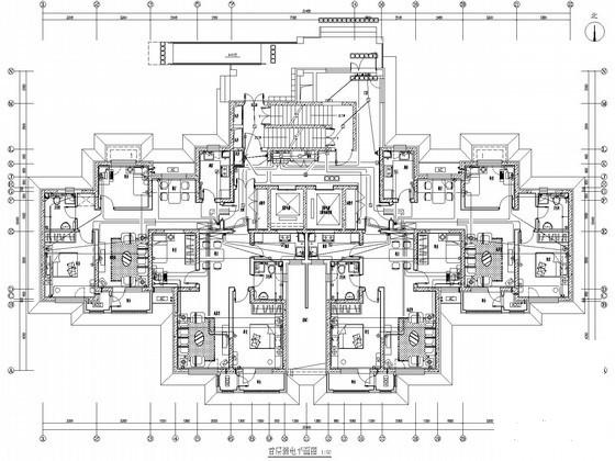 24层钢筋混凝土剪力墙结构住宅楼电气CAD施工图纸（单元式）(消防联动控制系统) - 1