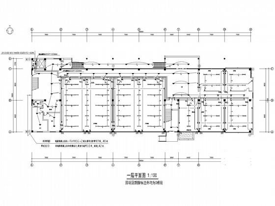 5层钢筋混凝土结构健身活动中心电气CAD施工图纸（第三类防雷） - 1