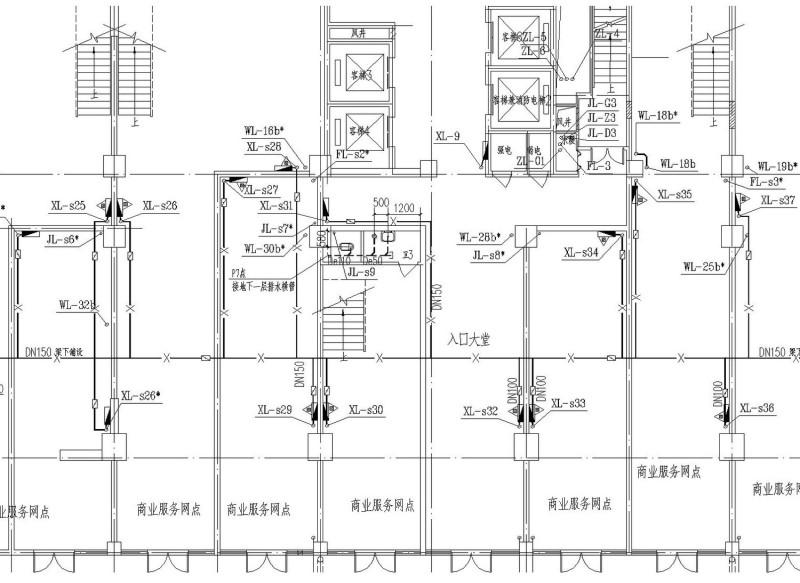 24层商住两用办公楼给排水、消防、喷淋CAD施工图纸 - 3