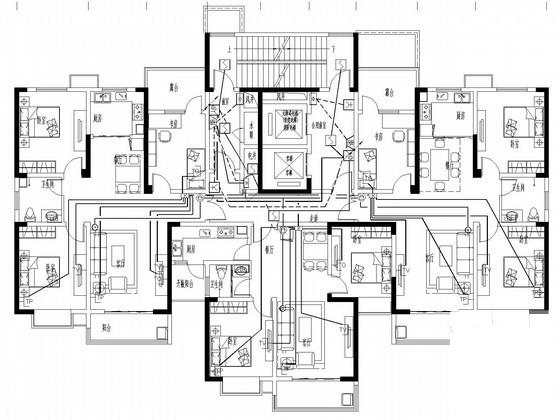 26层住宅楼电气CAD施工图纸（第三类防雷）(火灾自动报警系统) - 1