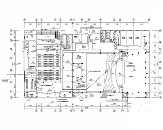 4层大剧院电气CAD施工图纸（甲级设计院，第二类防雷）(火灾自动报警系统) - 1