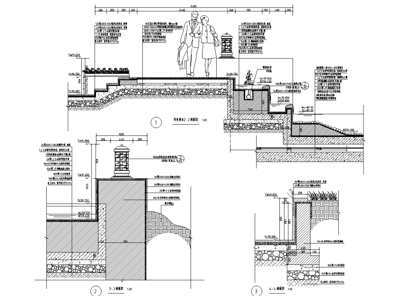 三联景观叠水、木平台做法详图设计 (3)