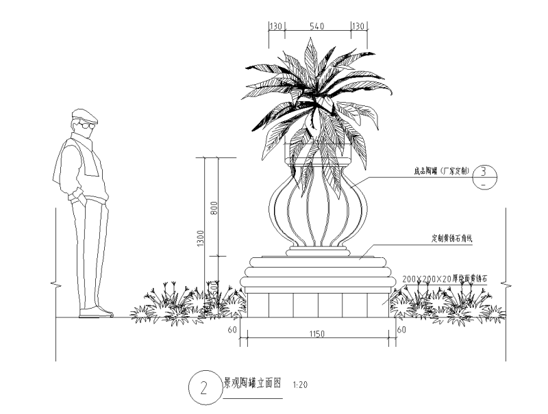 住宅区景观陶罐详图设计 (2)