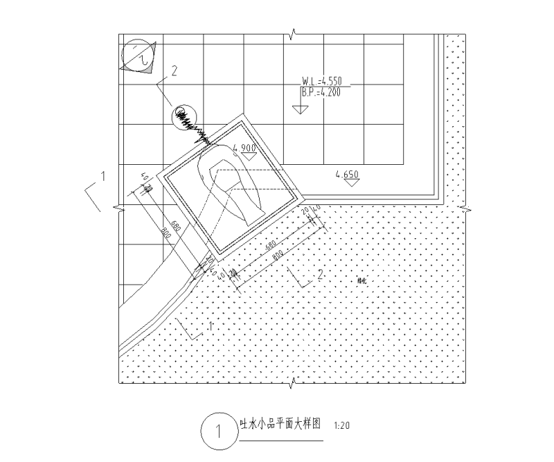 黄锈石吐水鱼水景小品设计 (1)