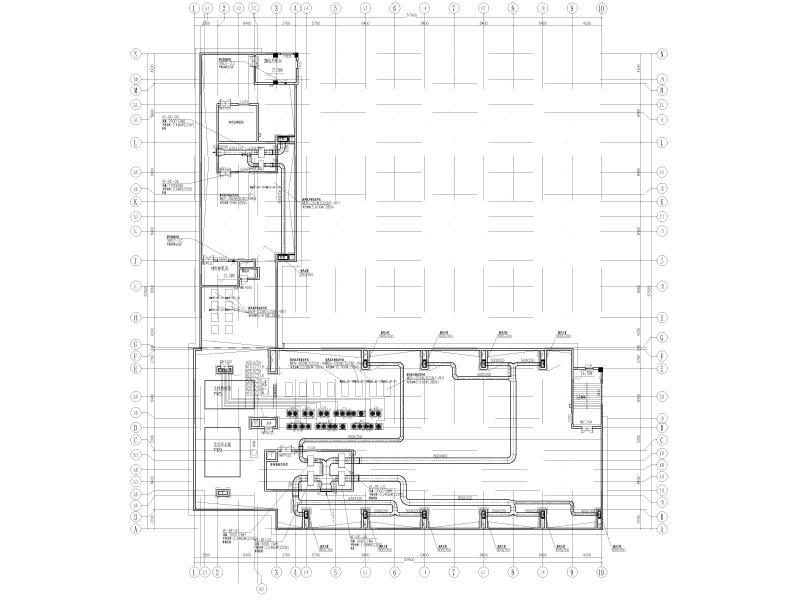 屋顶层多联机空调系统平面图