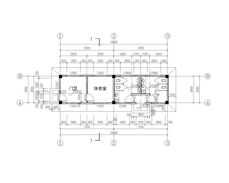 门卫厕所一层平面图
