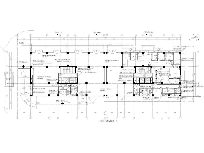 B1商业一层通风平面图