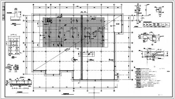 12层框架商业主体结构设计CAD施工图纸（筏形基础） - 1