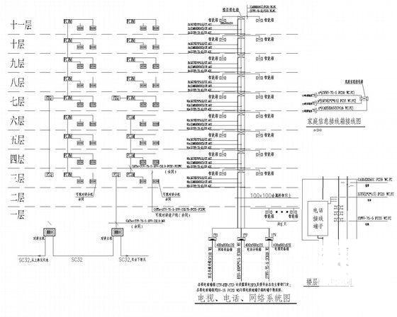 11层高档住宅楼社区电气CAD施工图纸（高32.42米） - 4