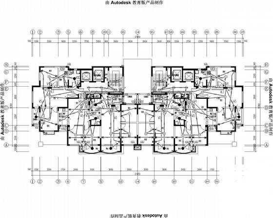 18层住宅楼电气CAD施工图纸（高55.1米） - 1