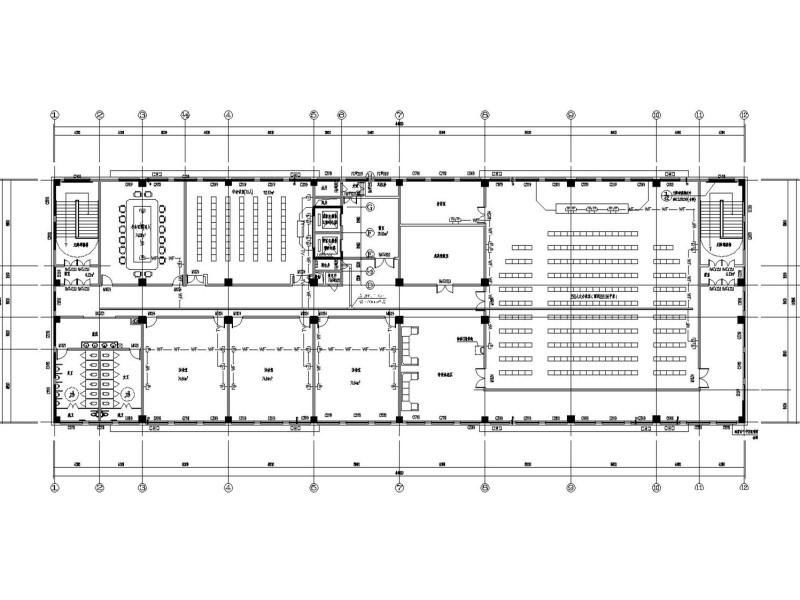 卫生学校建筑群电气CAD施工图纸（公寓餐饮综合楼总图纸）(框架结构) - 1