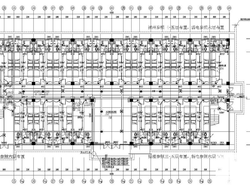 卫生学校建筑群电气CAD施工图纸（公寓餐饮综合楼总图纸）(框架结构) - 2