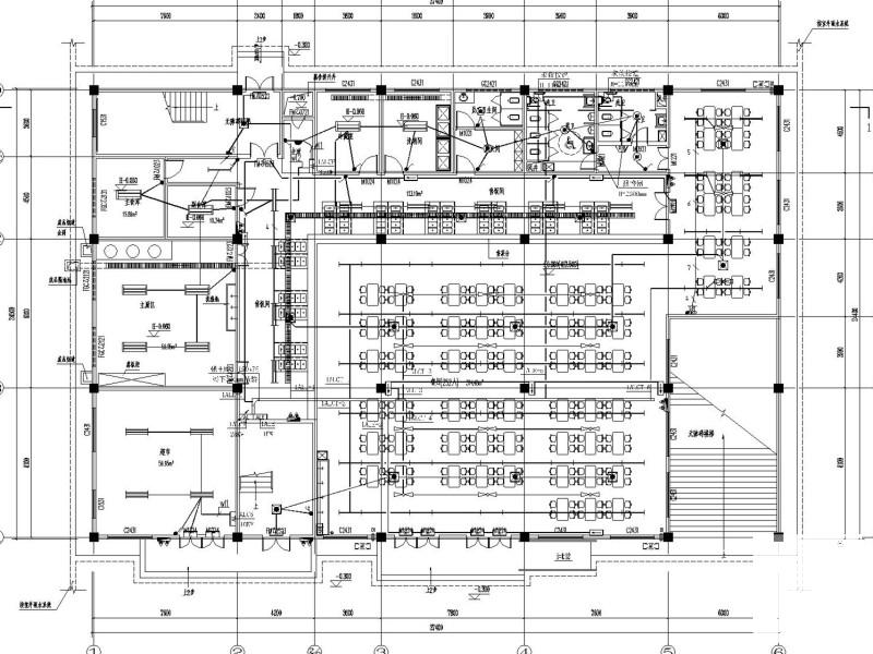 卫生学校建筑群电气CAD施工图纸（公寓餐饮综合楼总图纸）(框架结构) - 4