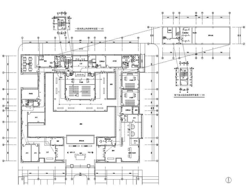 地上3层人民法院竹箦法庭电气CAD施工图纸（高14.950米） - 2